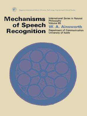 cover image of Mechanisms of Speech Recognition